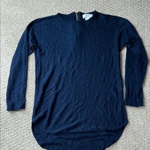 Magaschoni Navy Blue Crew Neck Sweater